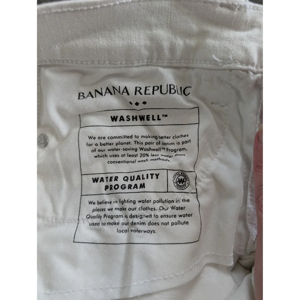 Banana Republic White Straight Leg Skinny Fit Jeans Women's Size‎ 30/10